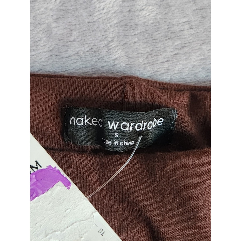 New Naked Wardrobe Chocolate Brown Long Bodycon Stretchy Skirt Small S Tall Nwt - Picture 7 of 10
